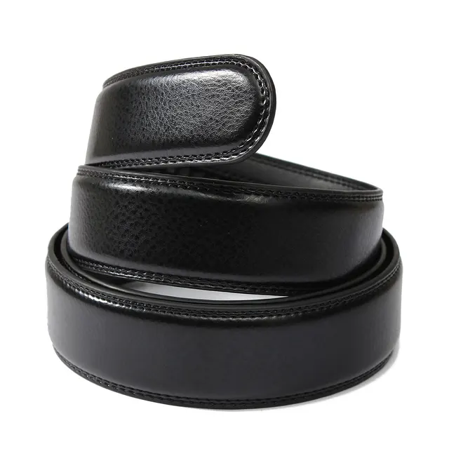 Men Genuine Leather Belts Without Buckles 3.5cm Wide Soft PU Belt No