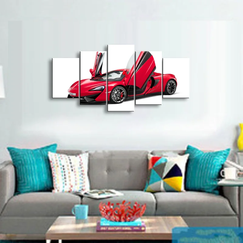 5 pieces high-definition print sports car canvas oil painting poster and wall art living room picture C5-10 (1)