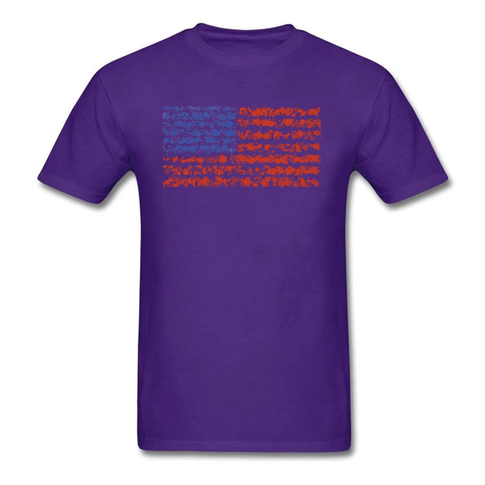 Funny usa flag Tops Shirts for Men 2018 New Fashion Summer/Autumn O-Neck 100% Cotton Short Sleeve T Shirts Normal Tops Shirt usa flag purple