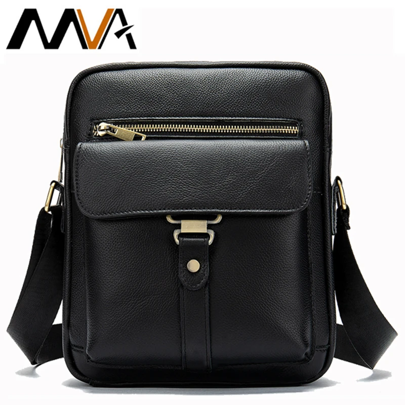 

MVA Men's Shoulder Bag Flap Ipad Handbag Men's Genuine Leather Fashion Zipper Crossbody Messenger Bags Gifts for Men bolsas 8516
