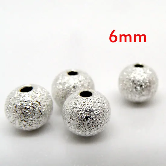 

Free Shipping 150pcs Silver Plated Stardust Ball Spacer Beads 6mm Dia. Jewelry Findings