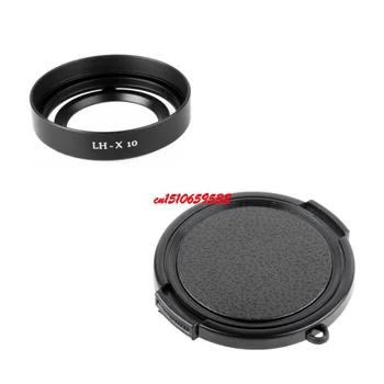 

LH-X10 Metal Lens Hood + Adapter Ring +58MM lens cap For Fujifilm Fuji X10 Replace LH-X10 Black