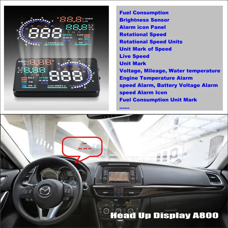 Автомобильный HUD Дисплей для Mazda 6 M6 Atenza GJ 2013-безопасное вождение экранный проектор отражающее лобовое стекло