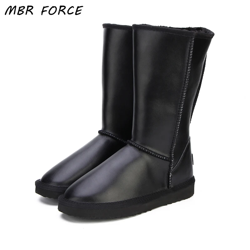 Meilleur MBR FORCE 2018 Femmes Chaussures Bottes D hiver Véritable peau de Vache En Cuir étanche 6 couleur mode casual femme neige bottes NOUS 3 13