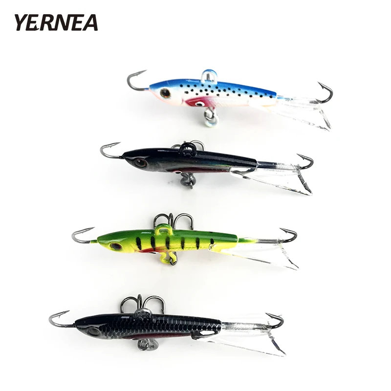 

Yernea 1PCS 6cm 10.4g Ice Fishing Jig Bait Winter Ice Fishing Jig Bait Carp Fishing Lure hooks Lead Hard Lure Tackle 4 Colors