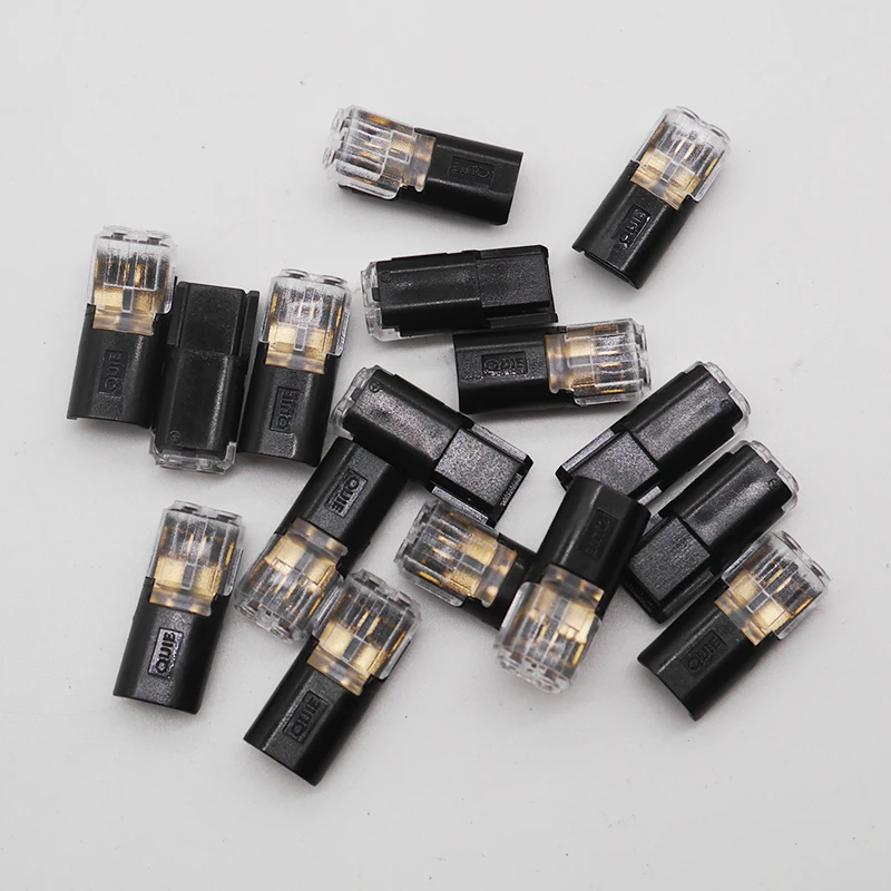 

Free Shipping 20 Pcs 2 Pin Way Spring Scotch Lock Connector 24-18AWG Wire for LED Strip Quick Splice Connector Cable Crimp