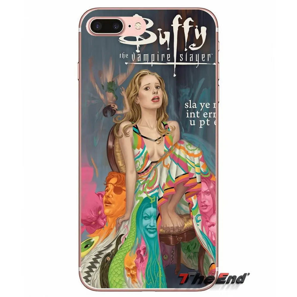 Мягкий прозрачный чехол для iPhone X 4 4S 5 5S 5C SE 6 6S 7 8 Plus Samsung Galaxy J1 J3 J5 J7 A3 A5 2016 2017 Buffy Vampire