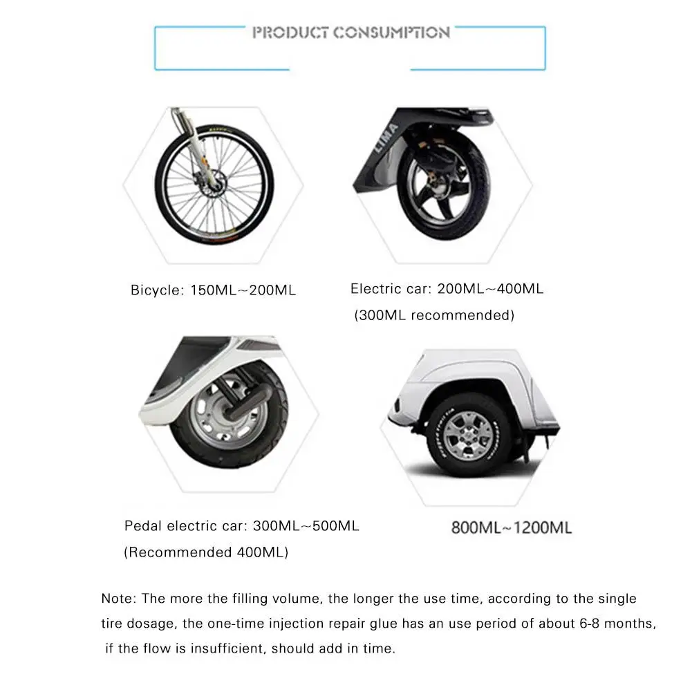 350 мл Вакуумный клей для ремонта шин, для мотоцикла, горного велосипеда, уплотнитель шин, запасная жидкость, портативная, для улицы, аксессуары для езды, для ремонта велосипеда