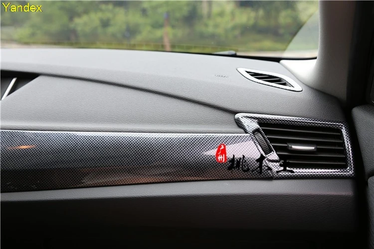 Яндекс для BMW X1 2012- Ближнем панель управления красного дерева углеродное волокно стиль интерьера кондиционер выходе пайетки