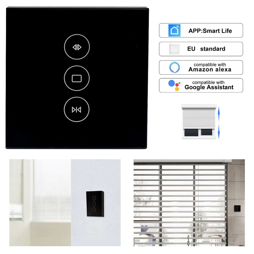 

Timethinker Smart WiFi Curtain Switch Electric Curtain Motor EU Interruptor WiFi for Alexa Google Home Smart Life App Support