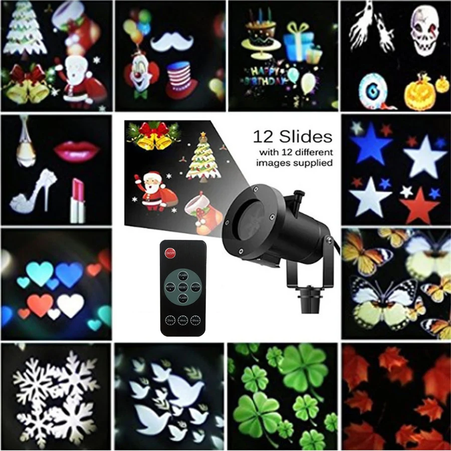 

Thrisdar Outdoor Holiday LED Projector Lights 12 Types Christmas Snowflake Projector lamp Garden Landscape Projector Light
