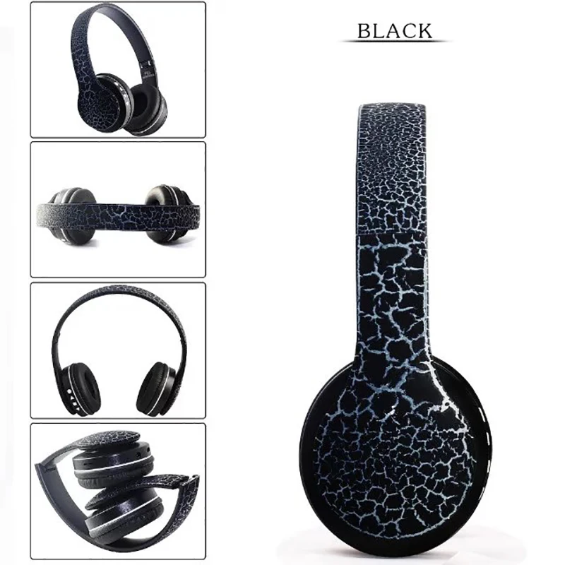 

Wireless Bluetooth Headset P23 craquelure fashion Headband card FM headset for voice calls for iphone Android mobile phone