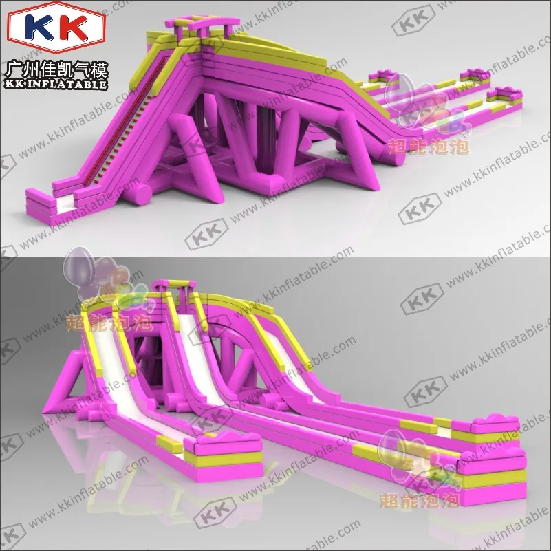 12 м высокий розовый коммерческий гигантский Бегемот надувные водные горки для взрослых и детей