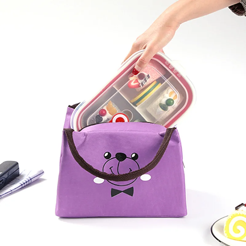 

Cute Pattern Cooler Lunch Box Portable Insulated Canvas Lunch Bag Thermal Food Picnic Lunch Bags For Women Kids