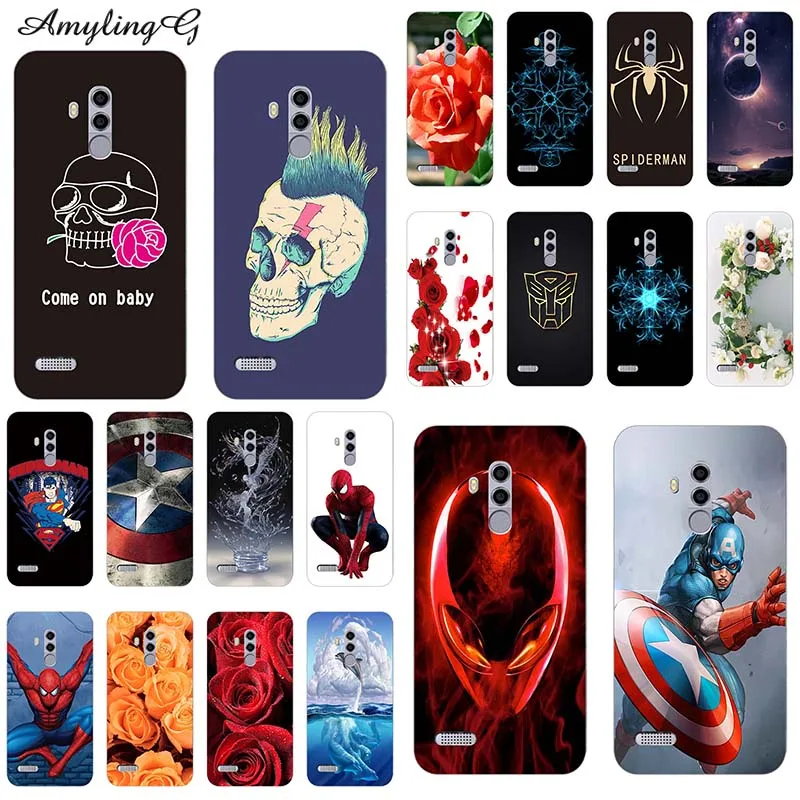 

Soft TPU Print Case Cover for Leagoo T8S 5.5" Case Original Phone Cases Silicone Back Covers Flower Para Colorful Coque