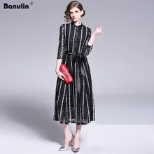Banulin 2019 New Summer Runway Long Dress Women's 3/4 Sleeve Solid Floral Hollow out Embroidered Mid Calf Elegant Dress Banulin 2019 New Summer Runway Long Dress Women's 3/4 Sleeve Solid Floral Hollow out Embroidered Mid Calf Elegant Dress