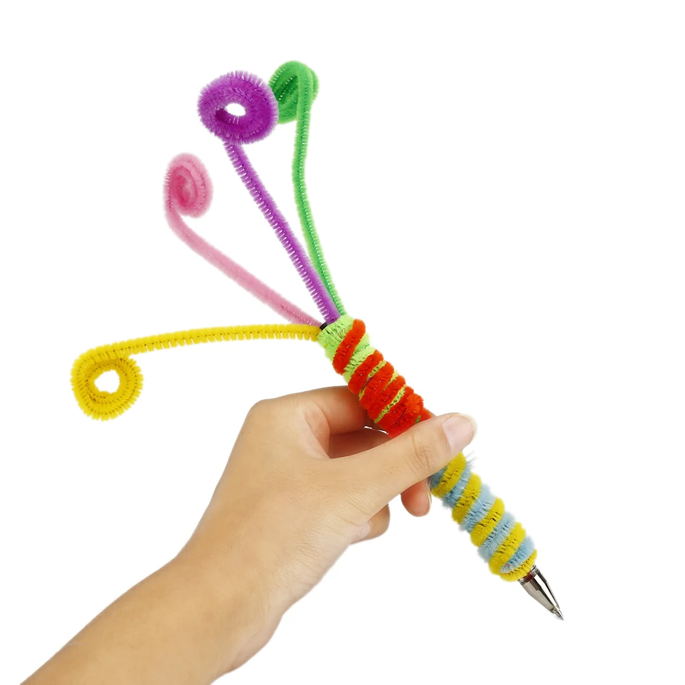 100 шт. синели стебли Красочные палочки для DIY головоломки строительный блок подарки для детей развивающие игрушки для детского сада