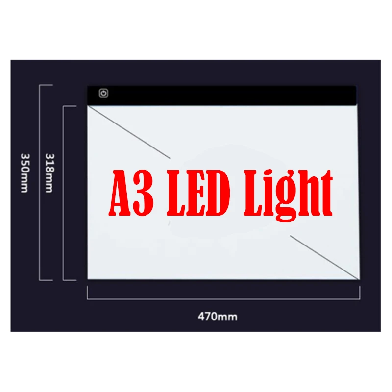 

KEXINZU Diamond Painting Stitch Dimmable Ultra Thin A3 LED Light Tablet Pad Apply to USB Plug Embroidery Needlework Mosaic Tools