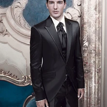 Свадебное платье под заказ черная официальная одежда для жениха, держит костюм мужской костюм(пиджак+ брюки+ галстук+ жилет