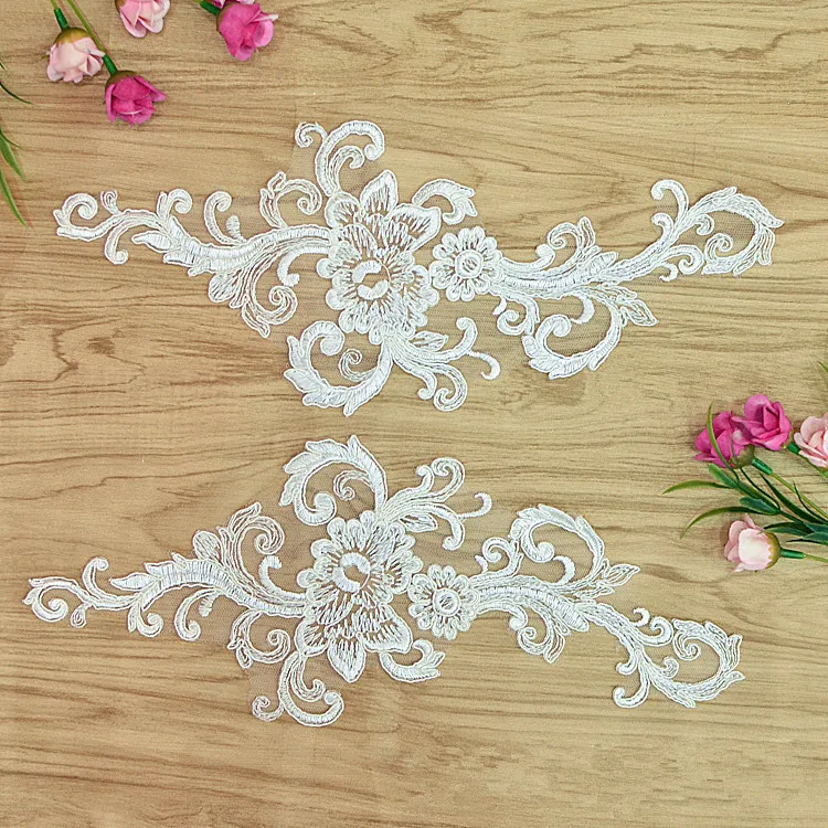 

Free transport charge 10 pairs embroidery African Lace Fabric's Applique /motif/flower