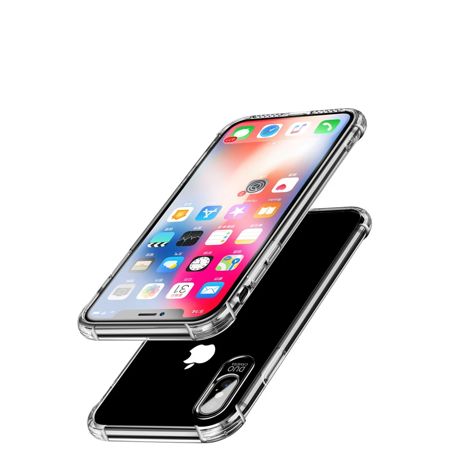 

Crystal Clear Stereo Case for iPhone X XR Xs Max 8 7 6 6s Plus Soft Silicone TPU Transparent Ultra Slim Air Cushion Cover Capa