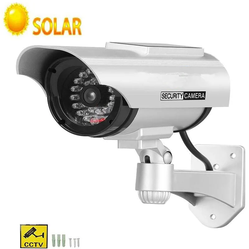 Solar Powered Waterproof Fake Camera Dummy CCTV Security Surveillance Flashing Red LED Light Video Anti-theft Camera YZ-3302