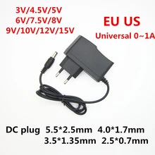 Ac 110-240v dc 3v 4.5v 5v 6v 7.5v 8v 9v 10v 12v 15v 1a universa adaptador de fonte de alimentação, transformador carregador para tira de luz led