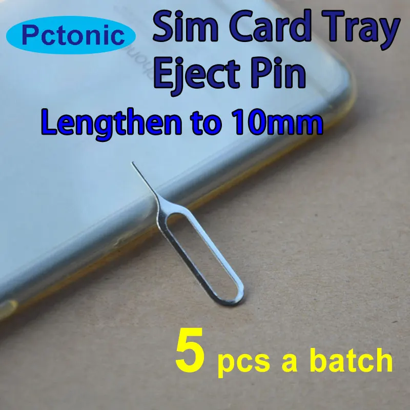 PCTONIC 5pcs Sim Card Tray Eject needle Tool Pin sim card pin Lengthen