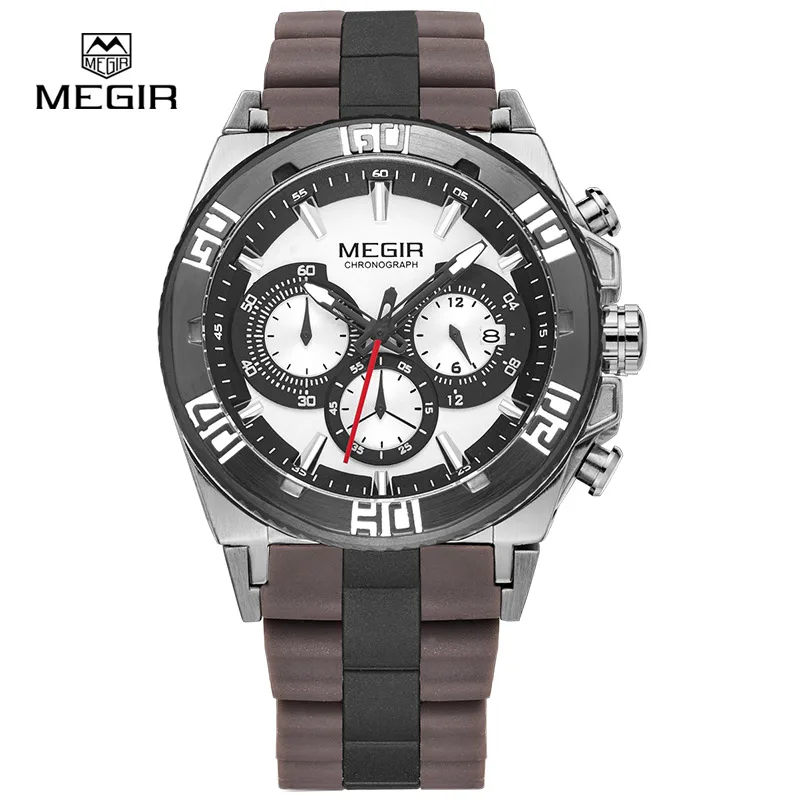 

MEGIR hot chronograph sport watches for men 2015 fashion luminous running quartz watch man wristwatch male free shipping MN3009