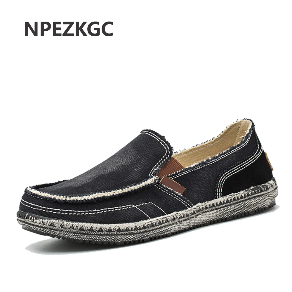 

NPEZKGC Summer New arrival Low price Mens Breathable Casual Shoes Jeans Canvas Casual Shoes Slip On men Fashion Flats Loafer