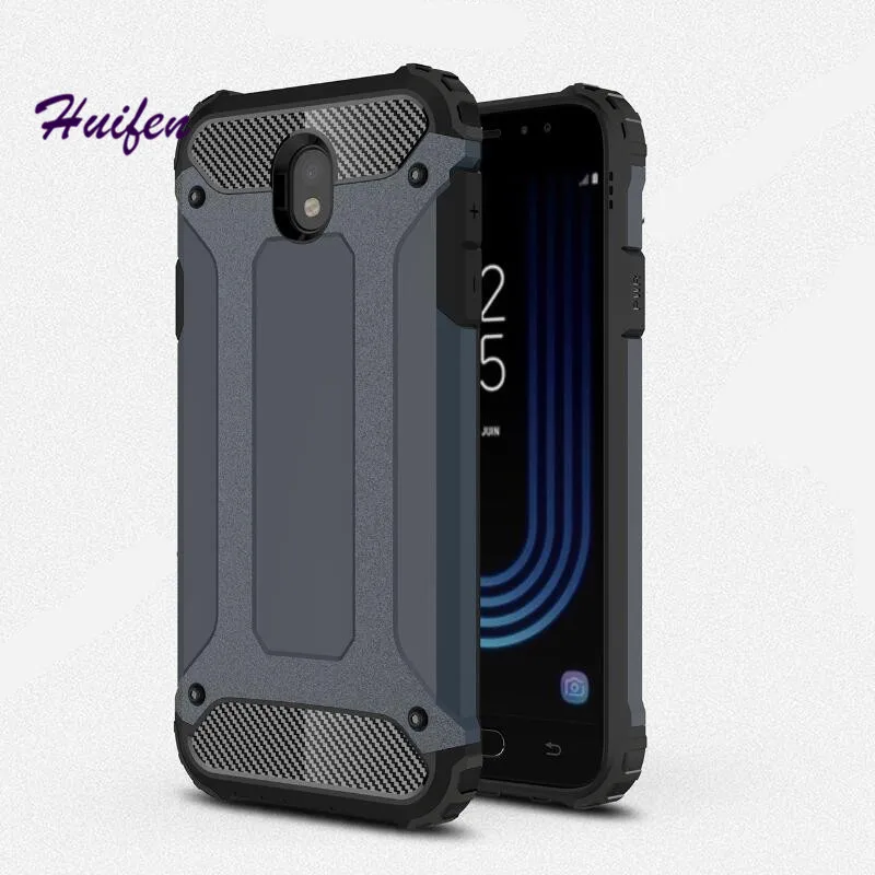 

For Samsung J330 J530 J730 case hard Hybrid rugged armor caus carbon phone case 360 double Shockproof J3 2017 back Cover (XX1221