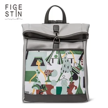 Figestin gris amarillo estilo preppy mochilas de las mujeres de moda con estilo mochila para adolescentes mochila escolar diseño original