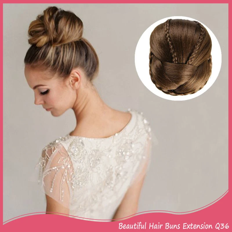 1 Piece 60g Women Fake Hair Bun Beautiful Hair Buns Extension Black