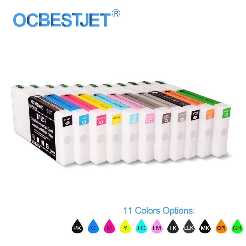 

T6531-T6539 T653A T653B Compatible Ink Cartridge Filled With Pigment Ink For Epson Stylus Pro 4900 300ML/PC (11 Colors Options)