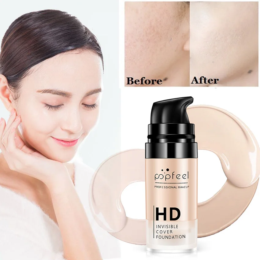 

15ml Professional HD Full Cover Face Makeup Concealer Base Foundation Soft Matte Hide Blemish Bronzer Concealer Invisible Pores