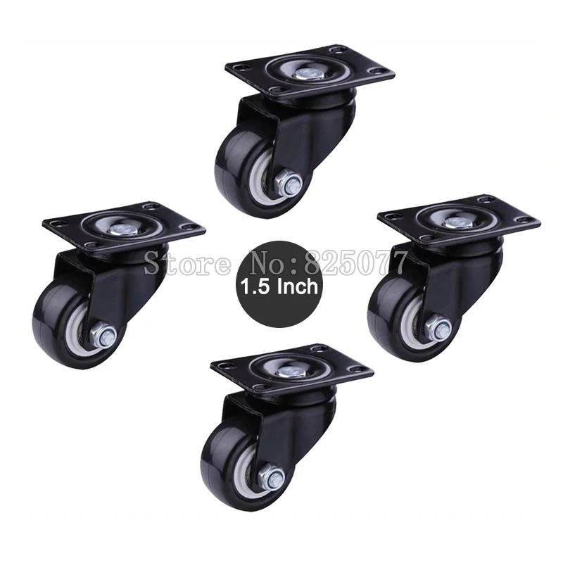 Small size 1.5 inch load 40KG/PCS PU casters mute wheel for Sofa, furniture, trolleys,home