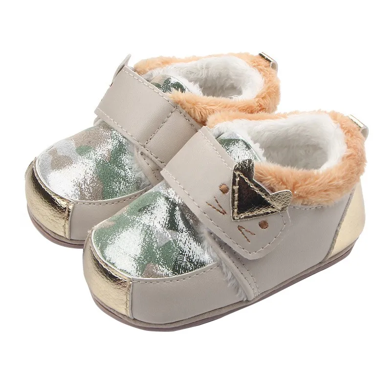 

Winter Cute Shoes Kitten Baby Boys Girls Cartoon Pattern Hard Bottom Infant Antiskid Shoes For 6-15Month Kids