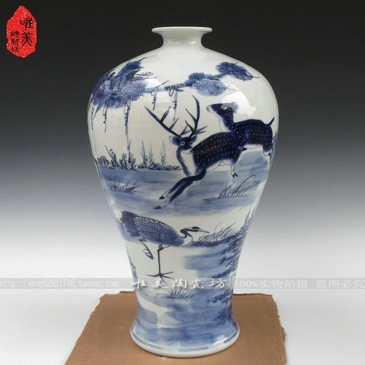 

Jingdezhen ceramic vase blue and white porcelain antique blue and white vase extra large antique vase home decoration