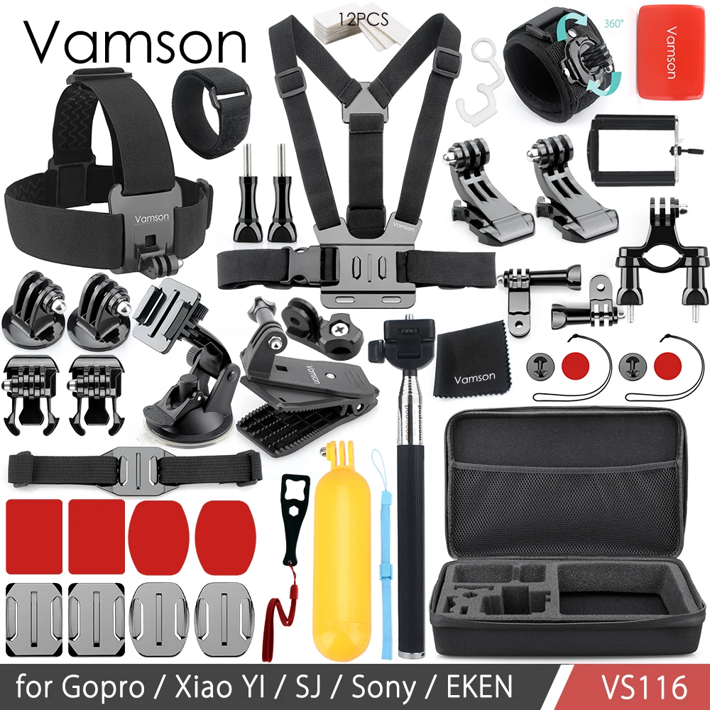 

Vamson for GoPro Hero 6 5 4 3+ Accessories Set Floating Bobber Monopod Head Chest Strap Adapter for Xiaomi Yi for SJ4000 VS116