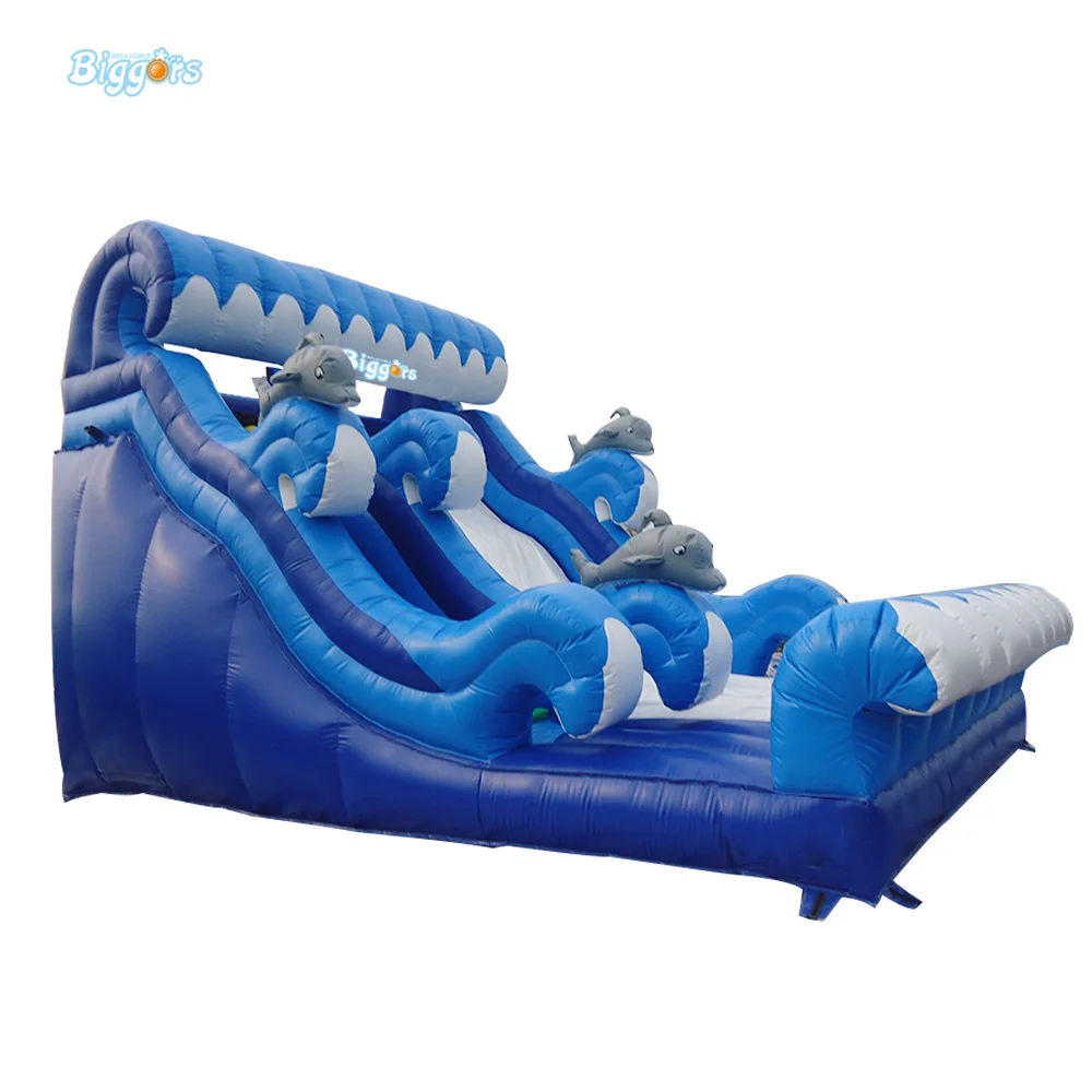 

Inflatable Biggors 9*5*5M Inflatable Dolphin Dry Slide For Commercial Use