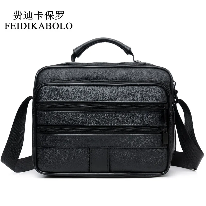 

FEIDIKABOLO Genuine Leather Mens Bags Fashion Men Crossbody Bags High Quality Leather Male Bags handbags Men's Shoulder Bags Man