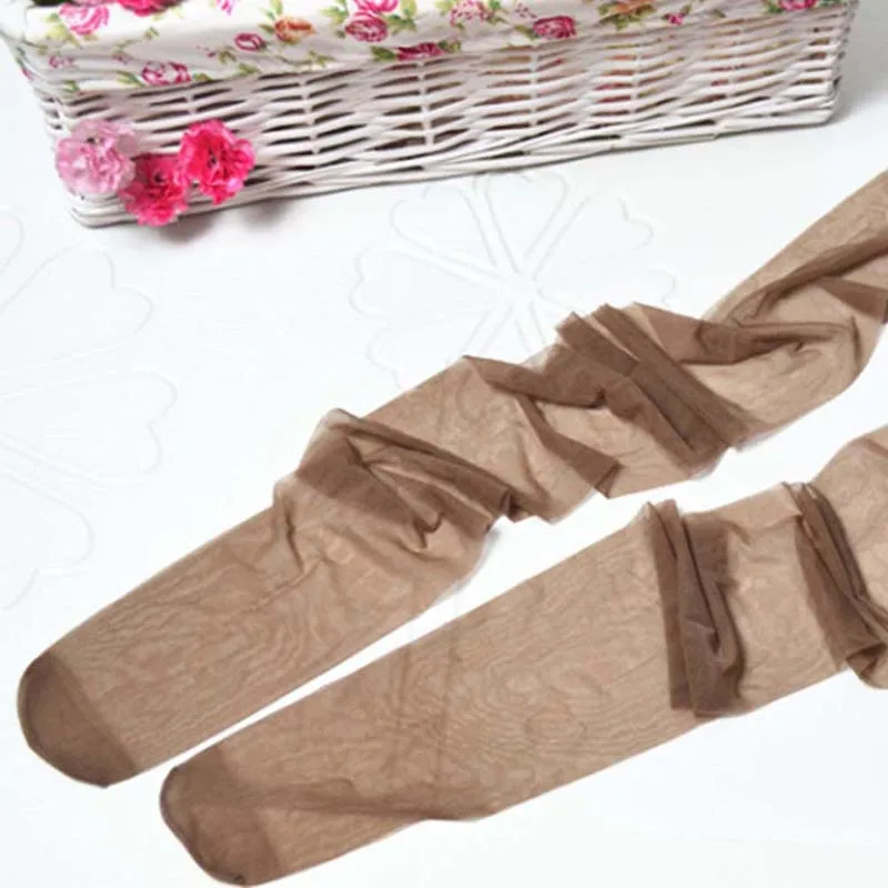 

Women Crotchless Sheer Stockings Smoothly Fabric See Through Gloss 8D Sexy Open Crotch Oil Shiny Pantyhose