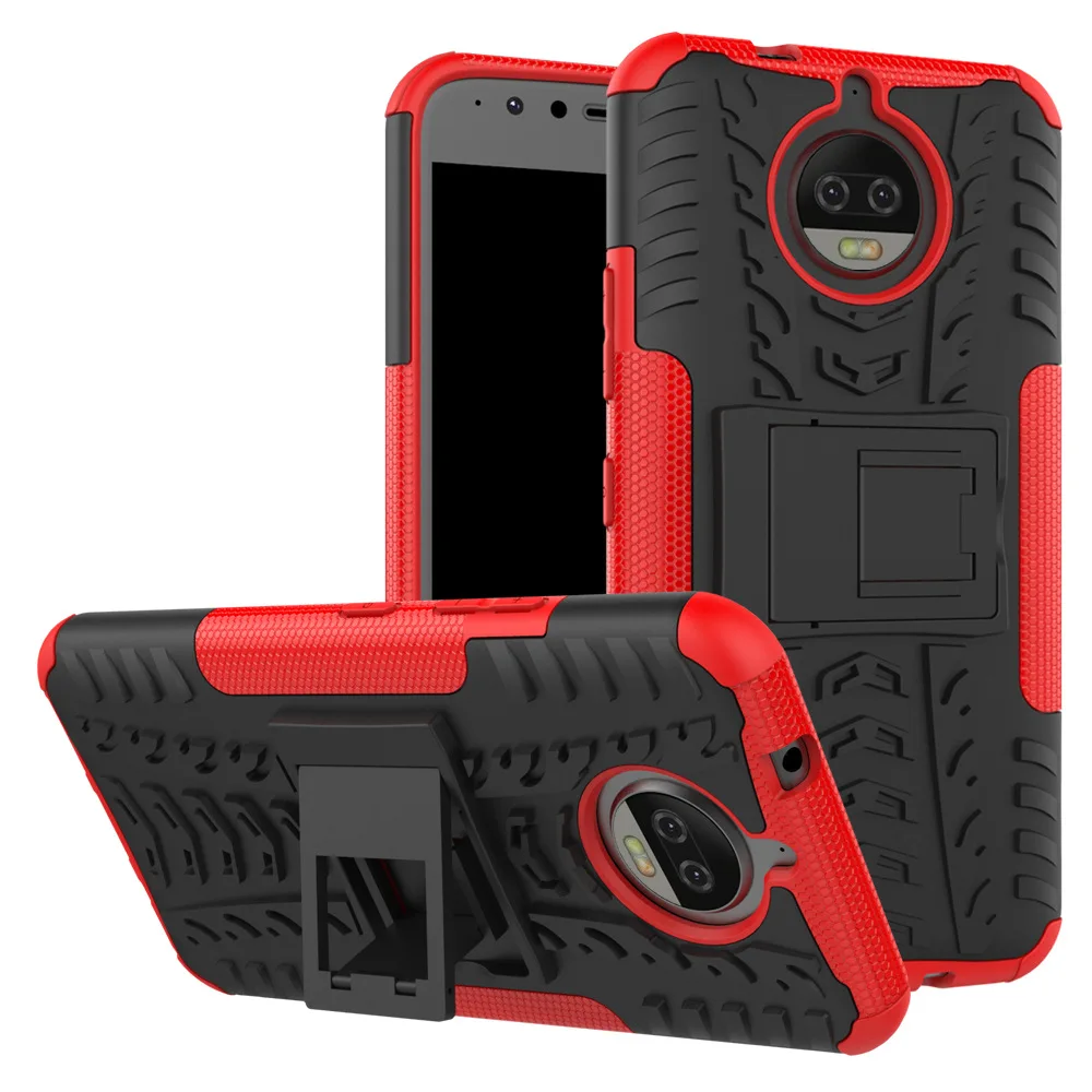 

[Clearance] For Motorola Moto C E4 E5 G5 G6 Plus Luxury Armor Hard Stand Hold Case For Moto Z2 Play Z Force 360 Full Cover Case