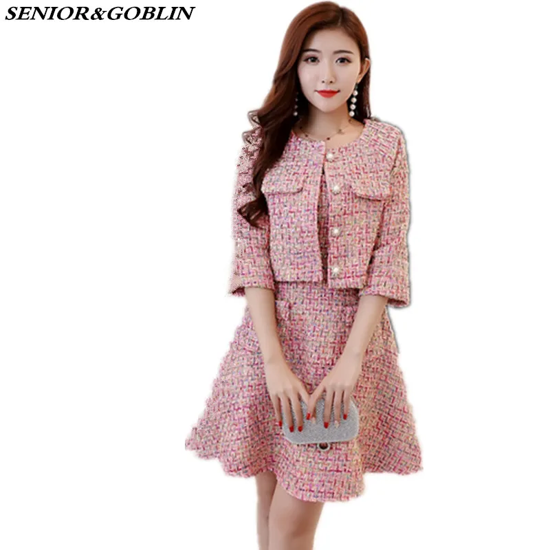 2022 New Autumn Runway Tweed 2 Piece 