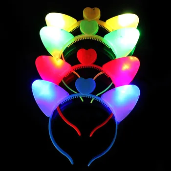 

LED Light Up Flashing cat ear Devil Horns Headband Glowing Devil Horns LED Costume Headband