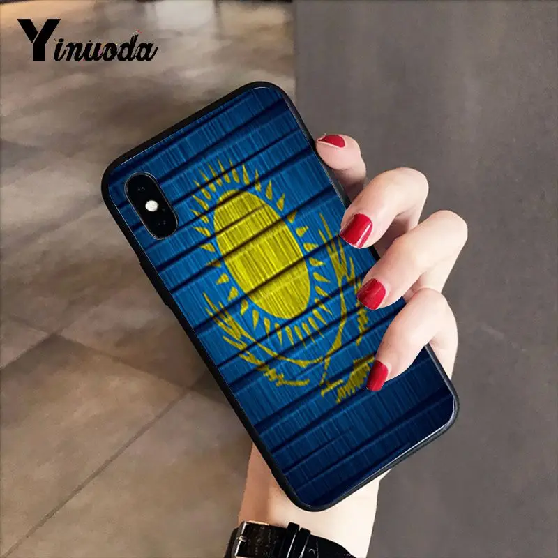 Чехол для телефона с флагом Казахстана черный мягкий чехол iphone 12 8 7 6 6S 6Plus X XS MAX 5 5S