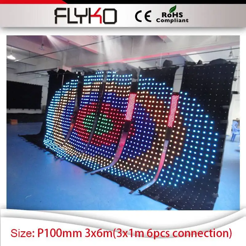 

Free shipping photography light portable 3m high*6m width(3x1m 6pcs connection) flashlighting video curtain P100mm