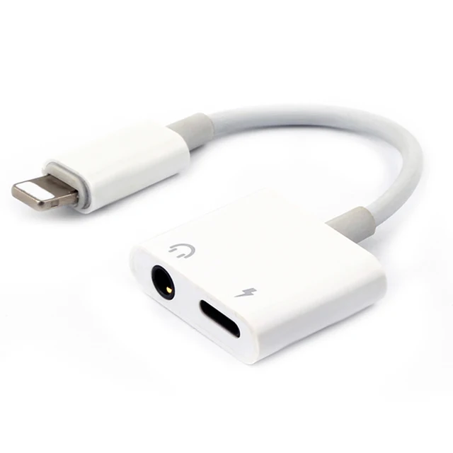 2 in 1 Adapter for Lightning Headset Earphone Adapter Cable Audio