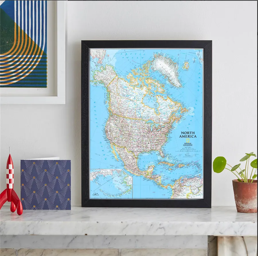 Карта Северной Америки географическая карта океана изысканный дизайн для