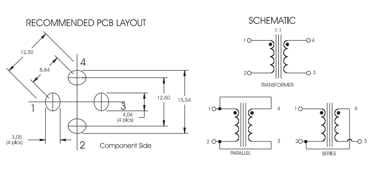 CTX50-4-R import SMD 50UH 1.5A 4pin dual-winding coupled inductor common-mode filter inductor 4_